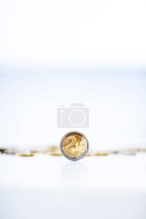 Foto de Monedas en euros, moneda de la Unión Europea - Imagen libre de derechos