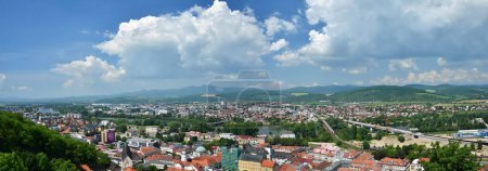 Photo for Panorama Trencin, city in Slovakia in Povazie region. Europe. - Royalty Free Image