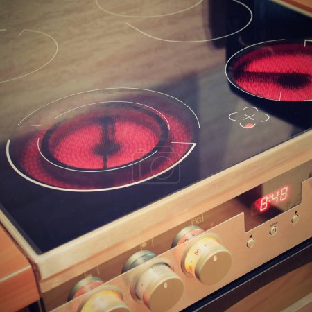 Photo for Electric ceramic stove inside the kitchen - Royalty Free Image