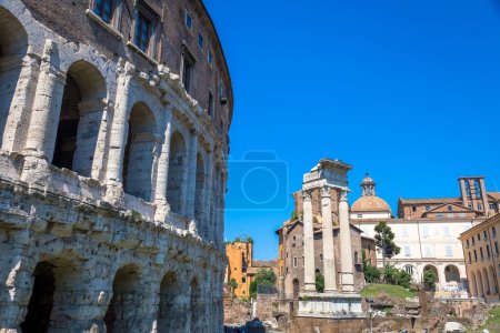 Photo for Ancient exterior of Teatro Macello (Theater of Marcellus) located very close to Colosseum, Rome, Italy. - Royalty Free Image