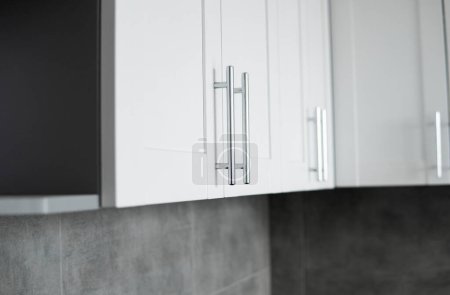 Téléchargez les photos : Intérieur de cuisine style minimalisme moderne dans des tons monochromes
. - en image libre de droit
