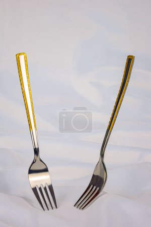 Photo for Close-up view of new forks cutlery - Royalty Free Image