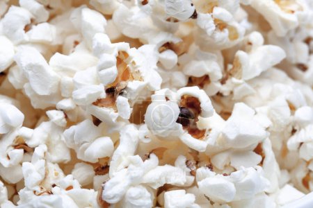 Téléchargez les photos : Popcorn texture fond, vue de près - en image libre de droit