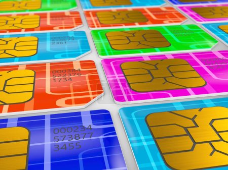 Photo for SIM cards, 3d illustration - Royalty Free Image