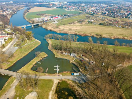 Foto de Osobloga desemboca en el río Oder en Krapkowice - Imagen libre de derechos