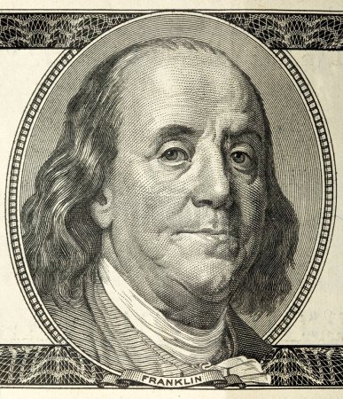 Photo for Benjamin franklin on the US banknote - Royalty Free Image
