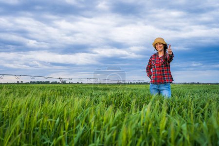 Photo for Farmer man in the field view - Royalty Free Image
