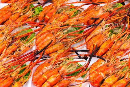 Téléchargez les photos : Crevettes grillées, vue rapprochée - en image libre de droit