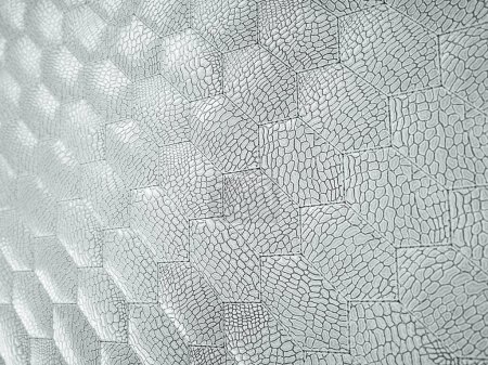 Foto de Cocodrilo o cocodrilo blanco Textura cosida hexágono de cuero - Imagen libre de derechos