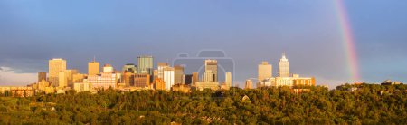 Photo for Scenic shot of Rainbow over Edmonton - Royalty Free Image