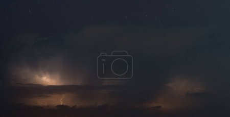 Foto de Lightning storm om Mediterranean Sea - Imagen libre de derechos