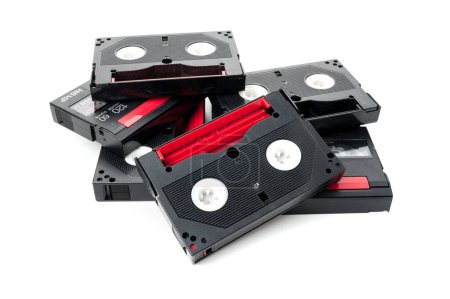 Téléchargez les photos : Vue rapprochée des cassettes vidéo - en image libre de droit