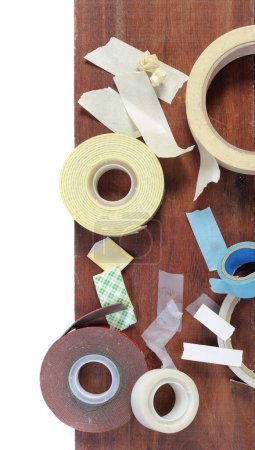 Photo for Top view of many Adhesive tapes - Royalty Free Image