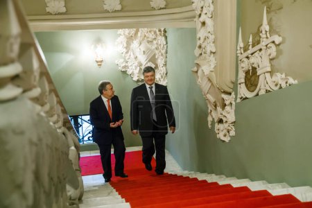 Téléchargez les photos : "Petro Poroshenko and UN Secretary General Antonio Guterres" - en image libre de droit