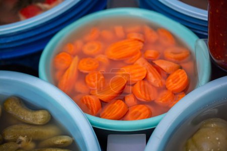 Photo for Homemade pickled fermented preserved vegetables for long-term storage - Royalty Free Image