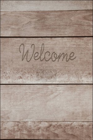 Photo for Welcome sign wording text on a background for business concept - Royalty Free Image