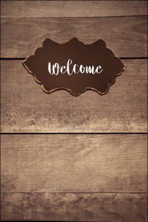 Photo for Welcome wording text on a sign board  for business concept - Royalty Free Image