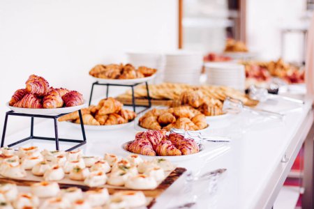"Pastry, cookies and croissants, sweet desserts served at charity event, holiday background banner for luxury brand design"