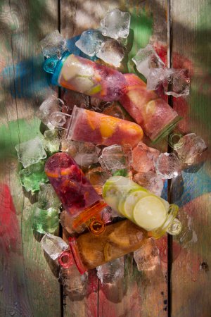 Photo for Fruit Icicles, summer dessert - Royalty Free Image