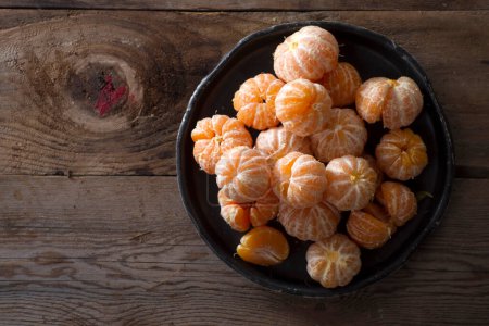 Téléchargez les photos : Petites mandarines pelées, vue rapprochée - en image libre de droit
