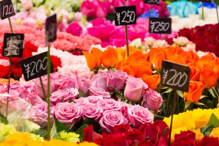 Photo for Colorful many type of flower such as rose , tulip at Minami Namba , Osaka , Japan - Royalty Free Image