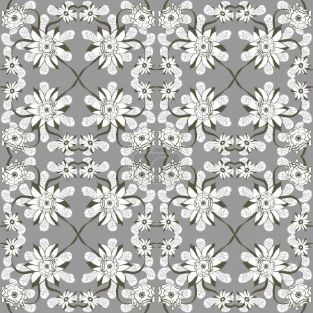 Téléchargez les photos : Illustration florale en couleur grise - en image libre de droit