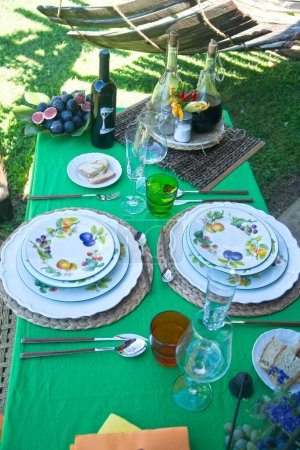 Photo for Beautiful outdoor dining table - Royalty Free Image
