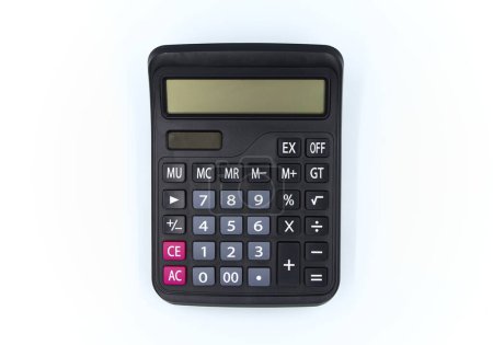 Foto de Vista superior de la calculadora digital negro aislado fondo blanco - Imagen libre de derechos