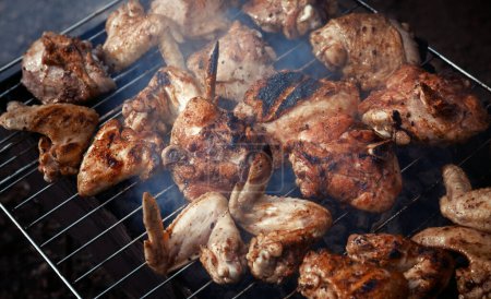 Photo for Grilling spiced chicken bbq - Royalty Free Image