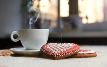 Photo for Cup of coffee with cookies - Royalty Free Image