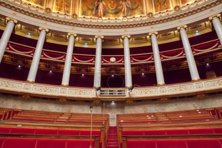 Photo for PARIS, FRANCE - SEPTEMBER 15, 2013: Interior of the Assemblee Nationale, Home of the french parliament, in Hotel de Lassay in Paris, France. - Royalty Free Image