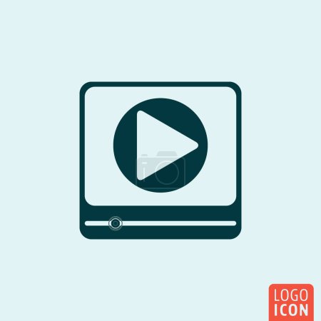 Photo for Video player icon, colorful illustration - Royalty Free Image