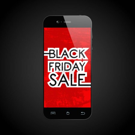 Téléchargez les photos : Noir vendredi texte de vente sur smartphone - en image libre de droit