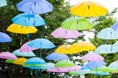 Photo for The Colorful umbrellas in park - Royalty Free Image