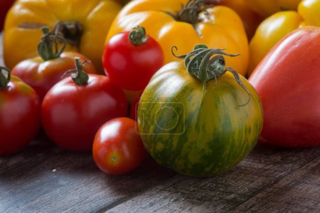 Photo for Colourful tomatoes, close-up view - Royalty Free Image