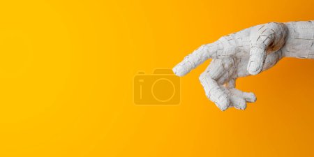 Photo for "cracked hand pointing to the center of the image" - Royalty Free Image