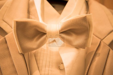 Téléchargez les photos : Papillon sur costume de mariage pour hommes - en image libre de droit