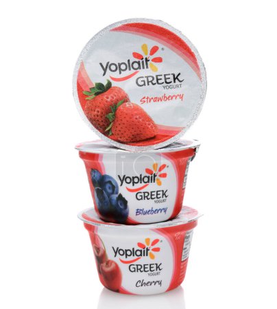 Photo for Yoplait Ypgurt Stack close-up view - Royalty Free Image