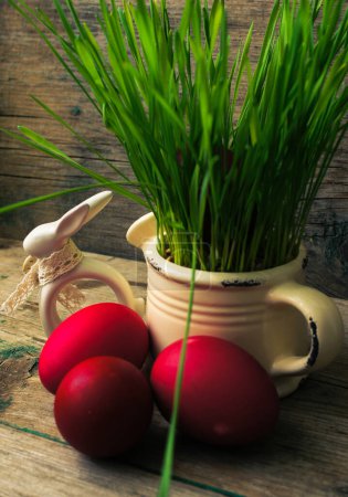 Photo for Easter time decorations background - Royalty Free Image