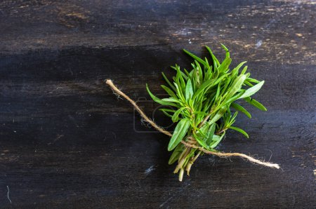 Téléchargez les photos : Herbe satureja fraîche vue de fond - en image libre de droit
