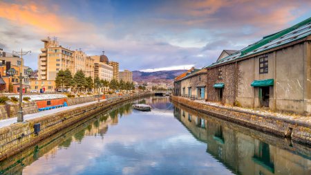 Photo for "Cityscape of Otaru, Japan canal and historic warehouse, Sapporo " - Royalty Free Image