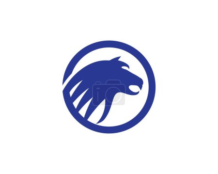 Photo for Blue lion logo on white background - Royalty Free Image