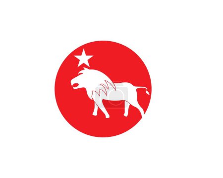Foto de Logotipo León sobre fondo rojo - Imagen libre de derechos