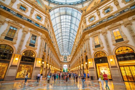 Photo for "Galleria Vittorio Emanuele II is one of the most popular shopping areas in Milan" - Royalty Free Image