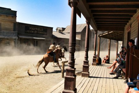 Photo for Actors performing show in the far West village in Tabernas, Almeria - Royalty Free Image