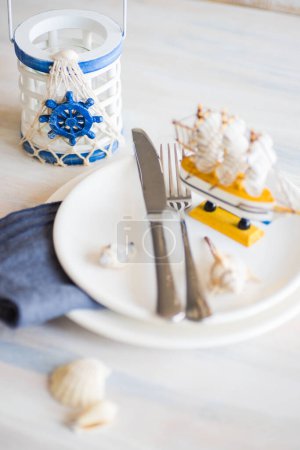 Photo for Summer table setting view - Royalty Free Image