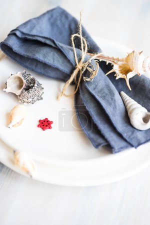 Photo for Summertime marine table setting - Royalty Free Image