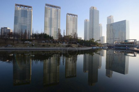 Foto de Rascacielos Songdo park, Corea del Sur - Imagen libre de derechos