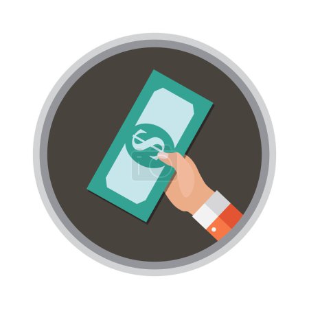 Foto de La mano sostiene el dinero. Gráficos modernos de diseño plano para infografías de sitios web - Imagen libre de derechos