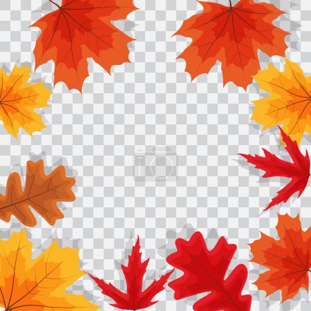 Téléchargez les photos : Feuilles naturelles d'automne sur fond transparent - en image libre de droit